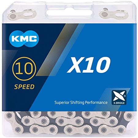 [15115] Cadena KMC x10 1/2X 1/128X116 10 Vel.Silver