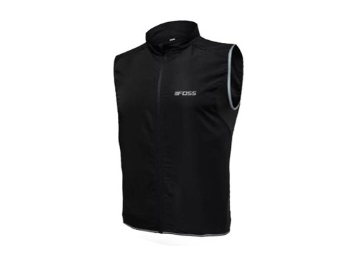 [Corta Viento Sin Manga Foss Negro/Reflectante Talla M] Corta Viento Sin Manga Foss Negro/Reflectante Talla M